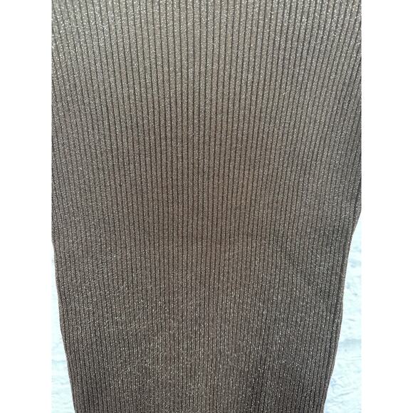 Michael Stars Bodicon Dress Elbo Sleeves Chestnut Shimmer Medium Petite - Picture 3 of 5